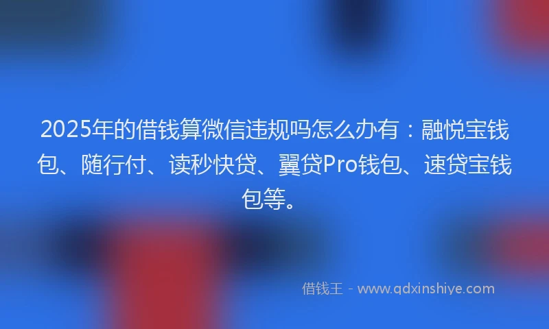 2025年的借钱算微信违规吗怎么办有：融悦宝钱包、随行付、读秒快贷、翼贷Pro钱包、速贷宝钱包等。