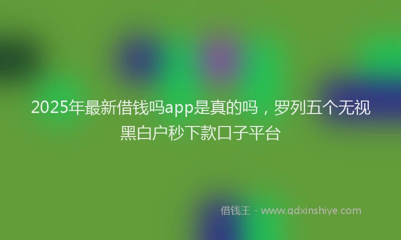 2025年最新借钱吗app是真的吗，罗列五个无视黑白户秒下款口子平台