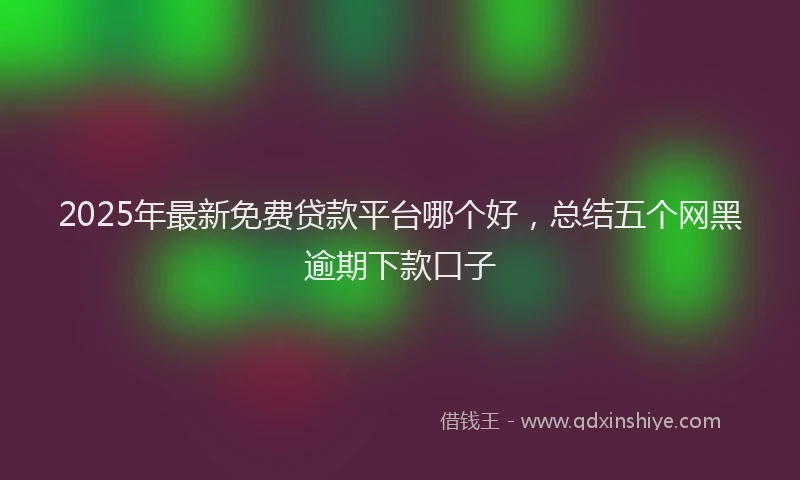 2025年最新免费贷款平台哪个好，总结五个网黑逾期下款口子