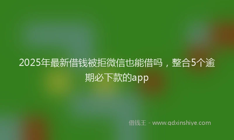 2025年最新借钱被拒微信也能借吗，整合5个逾期必下款的app