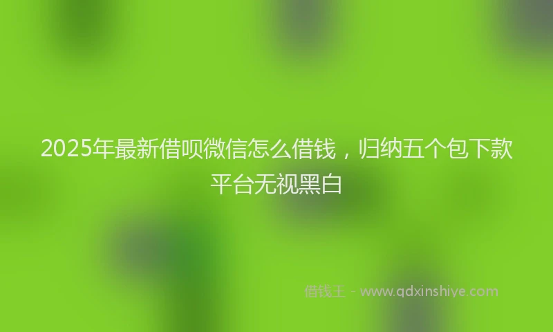 2025年最新借呗微信怎么借钱，归纳五个包下款平台无视黑白