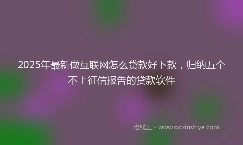 2025年最新做互联网怎么贷款好下款，归纳五个不上征信报告的贷款软件