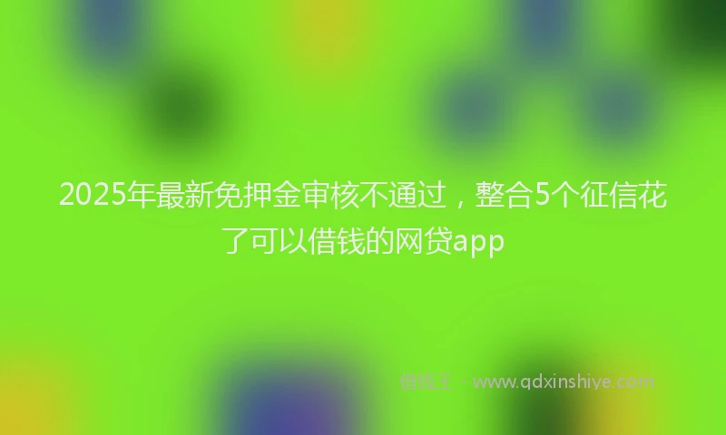 2025年最新免押金审核不通过，整合5个征信花了可以借钱的网贷app