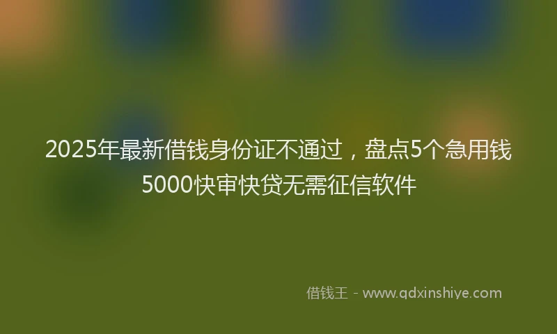 2025年最新借钱身份证不通过，盘点5个急用钱5000快审快贷无需征信软件