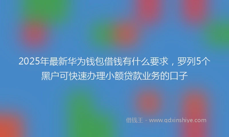 2025年最新华为钱包借钱有什么要求，罗列5个黑户可快速办理小额贷款业务的口子
