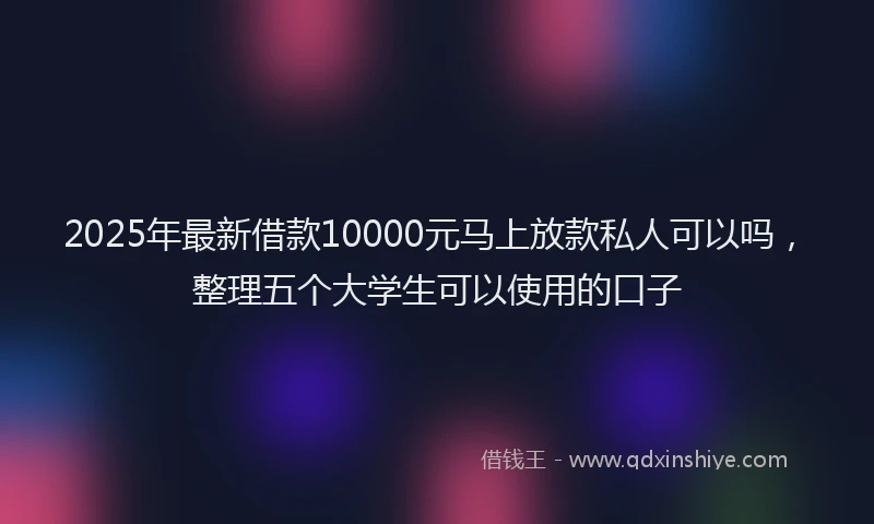 2025年最新借款10000元马上放款私人可以吗，整理五个大学生可以使用的口子
