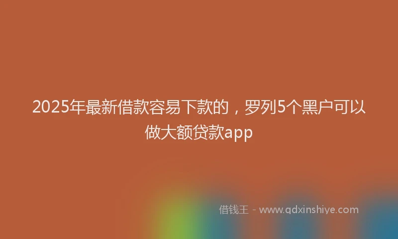 2025年最新借款容易下款的，罗列5个黑户可以做大额贷款app