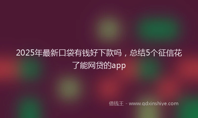 2025年最新口袋有钱好下款吗，总结5个征信花了能网贷的app