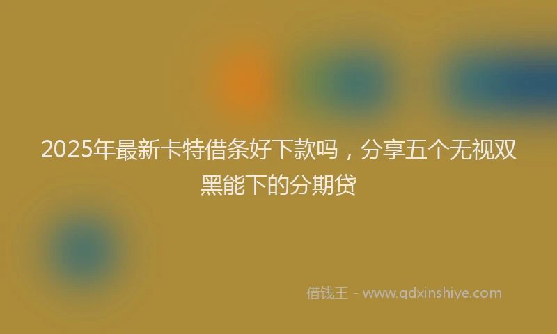 2025年最新卡特借条好下款吗，分享五个无视双黑能下的分期贷