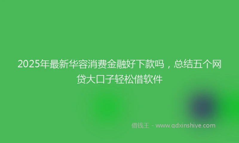 2025年最新华容消费金融好下款吗，总结五个网贷大口子轻松借软件