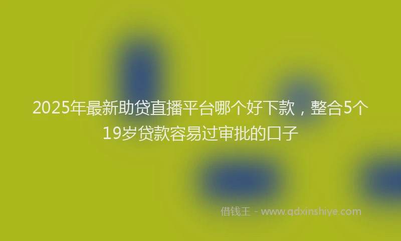 2025年最新助贷直播平台哪个好下款，整合5个19岁贷款容易过审批的口子