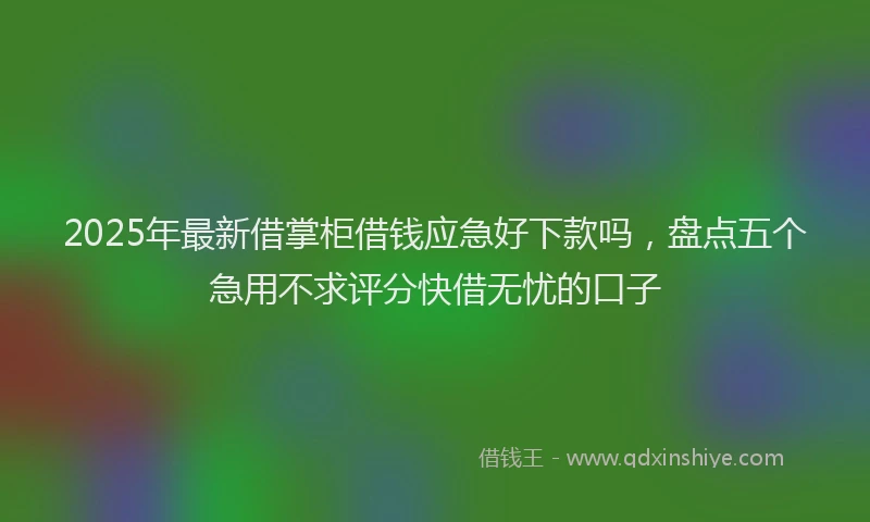 2025年最新借掌柜借钱应急好下款吗，盘点五个急用不求评分快借无忧的口子