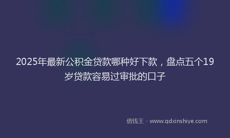 2025年最新公积金贷款哪种好下款，盘点五个19岁贷款容易过审批的口子