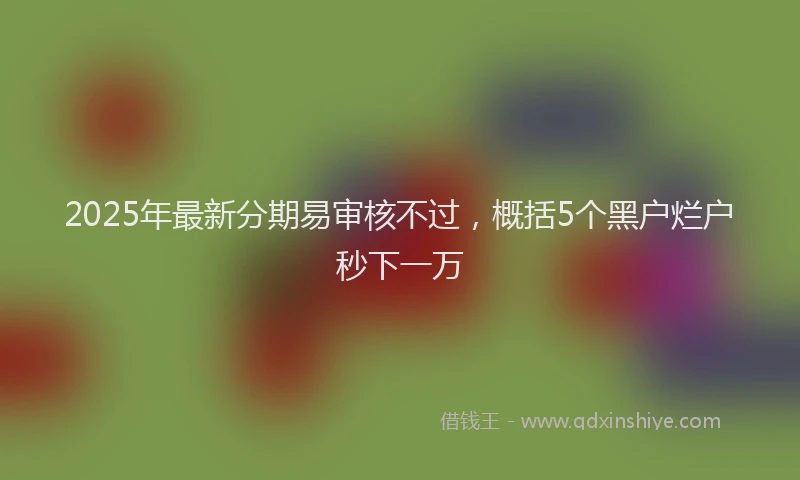 2025年最新分期易审核不过，概括5个黑户烂户秒下一万