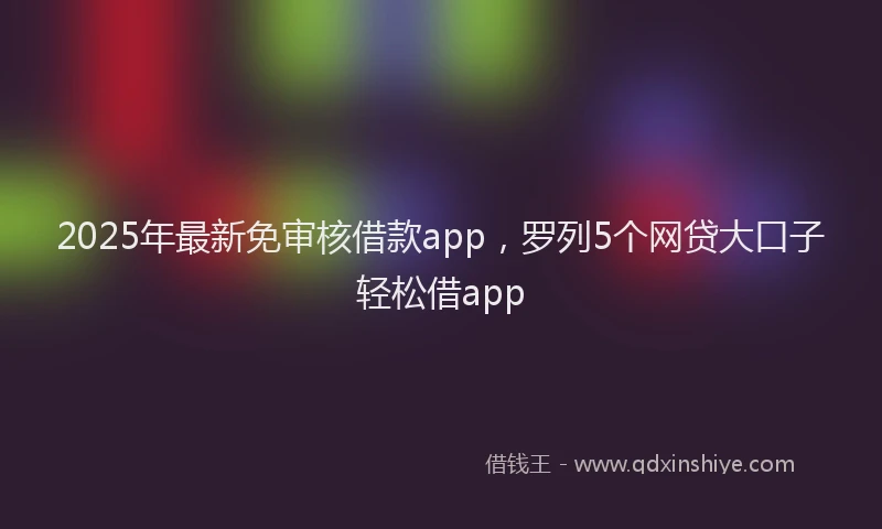 2025年最新免审核借款app，罗列5个网贷大口子轻松借app