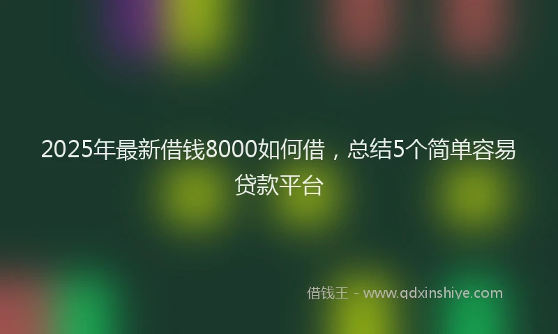 2025年最新借钱8000如何借，总结5个简单容易贷款平台