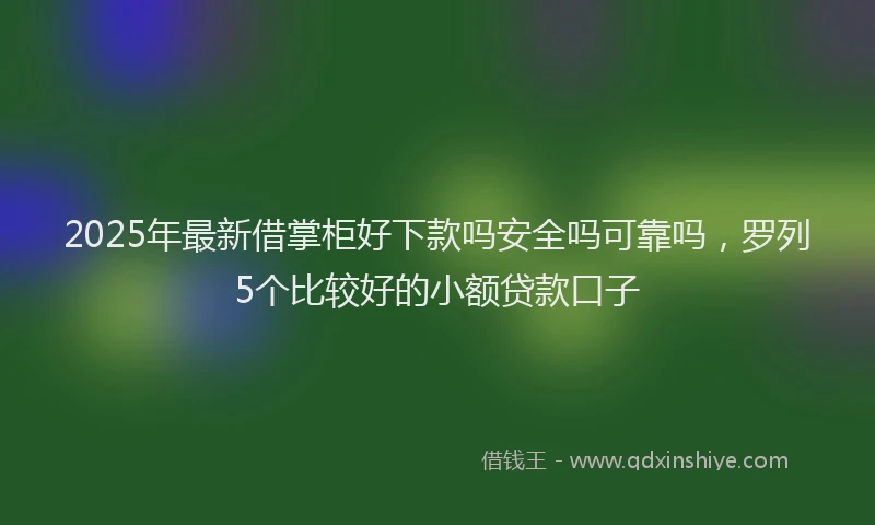 2025年最新借掌柜好下款吗安全吗可靠吗，罗列5个比较好的小额贷款口子