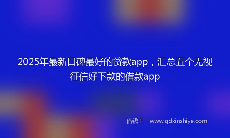 2025年最新口碑最好的贷款app，汇总五个无视征信好下款的借款app