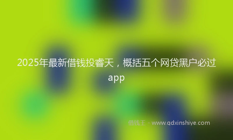 2025年最新借钱投睿天，概括五个网贷黑户必过app