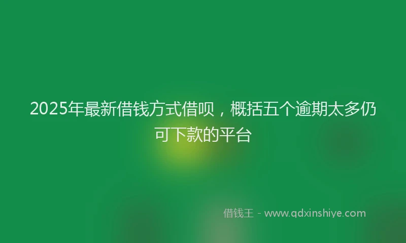 2025年最新借钱方式借呗，概括五个逾期太多仍可下款的平台