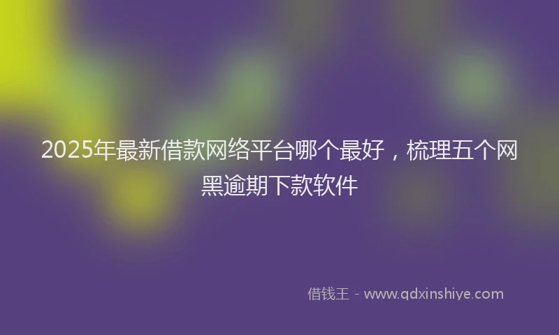 2025年最新借款网络平台哪个最好，梳理五个网黑逾期下款软件