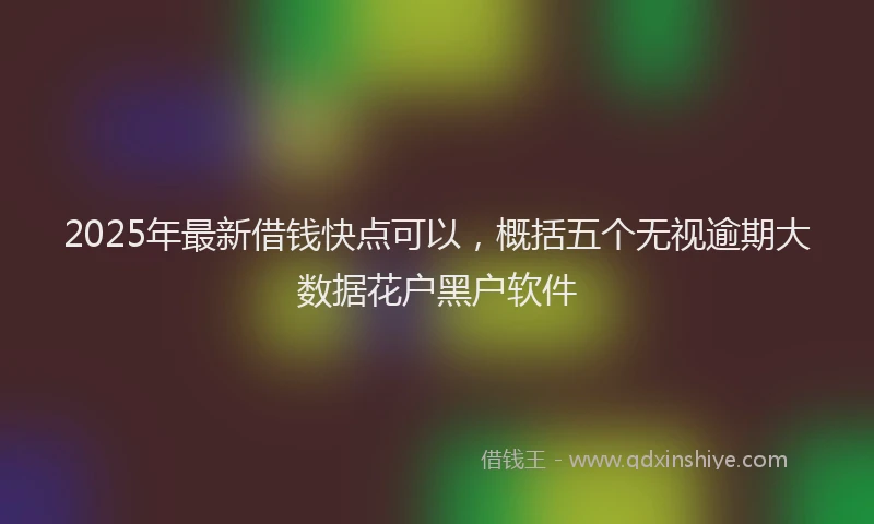 2025年最新借钱快点可以，概括五个无视逾期大数据花户黑户软件