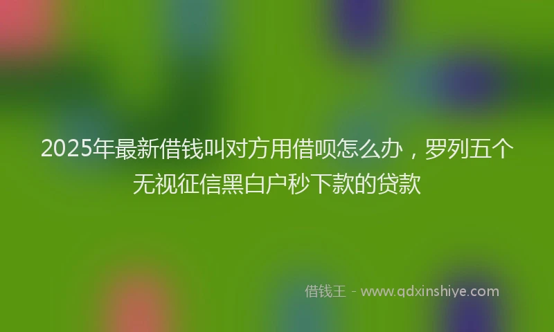 2025年最新借钱叫对方用借呗怎么办，罗列五个无视征信黑白户秒下款的贷款