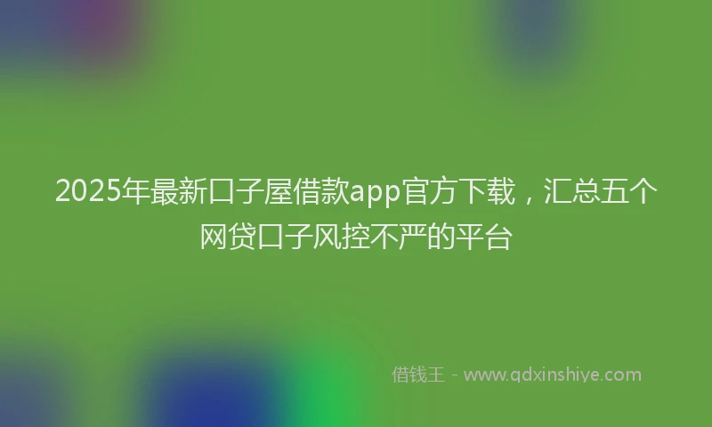 2025年最新口子屋借款app官方下载，汇总五个网贷口子风控不严的平台