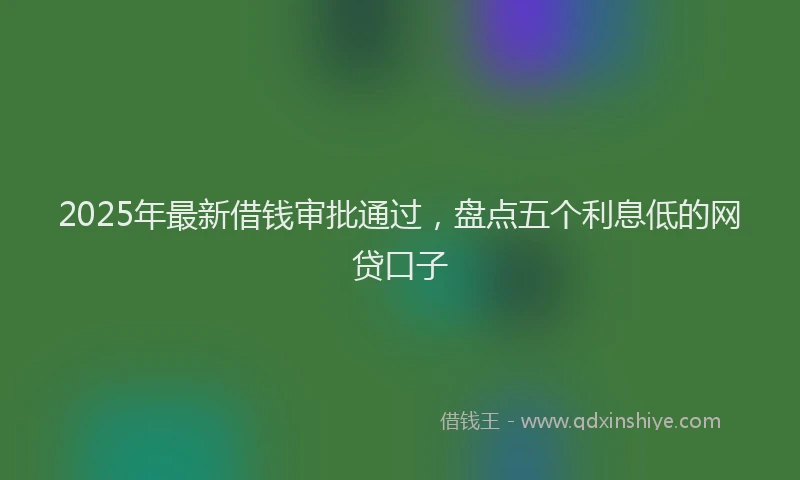 2025年最新借钱审批通过，盘点五个利息低的网贷口子