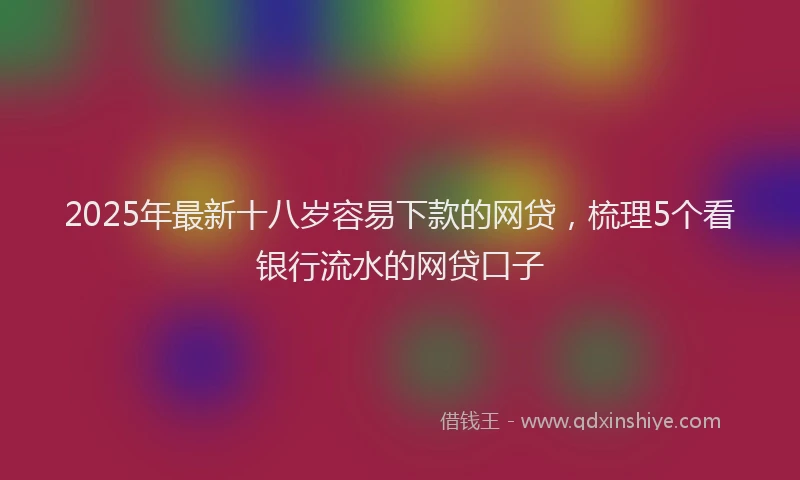 2025年最新十八岁容易下款的网贷，梳理5个看银行流水的网贷口子