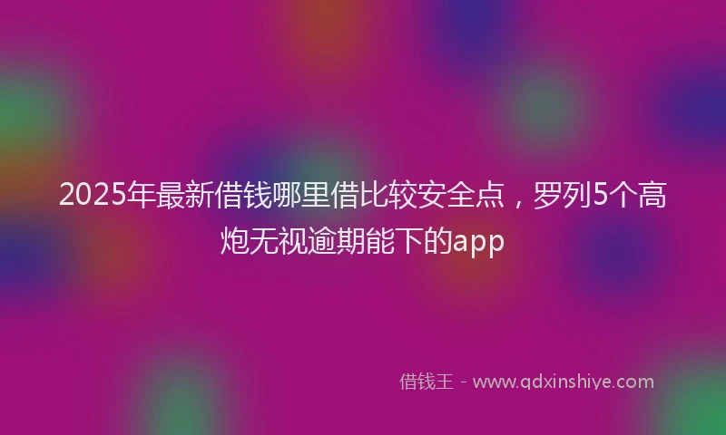 2025年最新借钱哪里借比较安全点，罗列5个高炮无视逾期能下的app