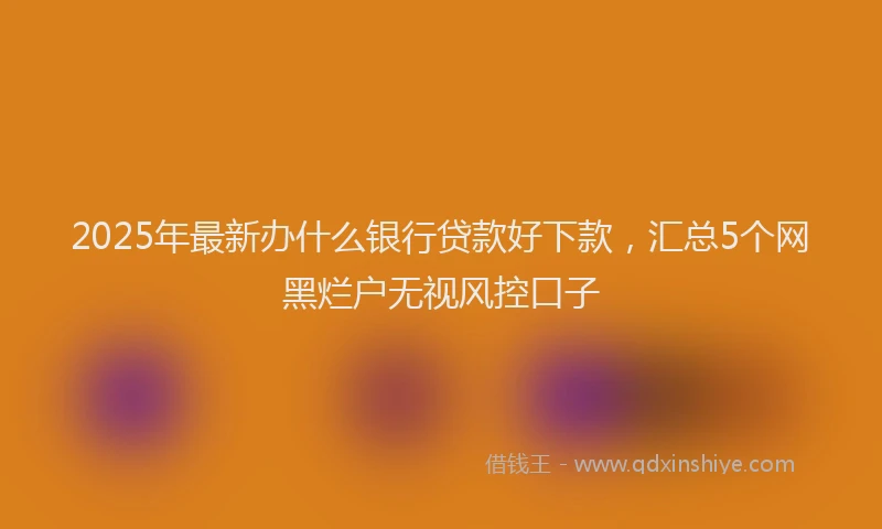 2025年最新办什么银行贷款好下款，汇总5个网黑烂户无视风控口子