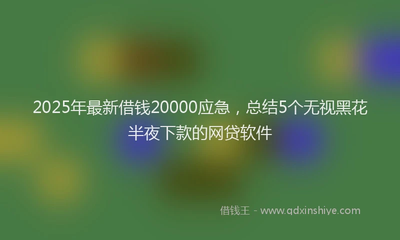 2025年最新借钱20000应急，总结5个无视黑花半夜下款的网贷软件