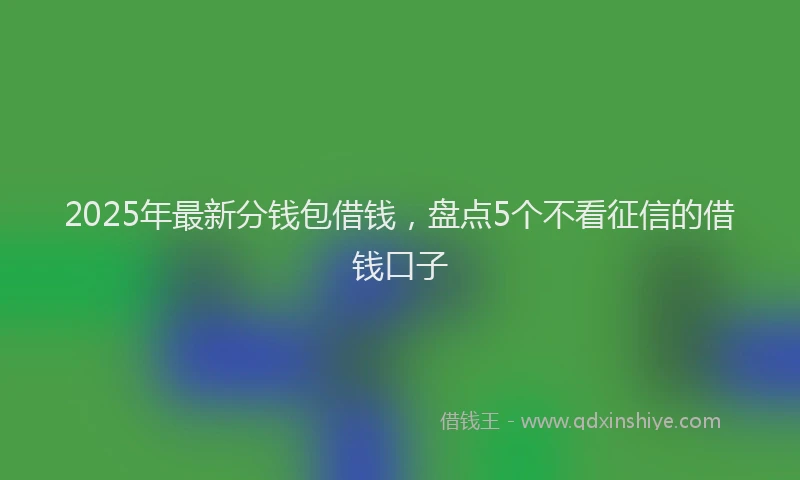 2025年最新分钱包借钱，盘点5个不看征信的借钱口子