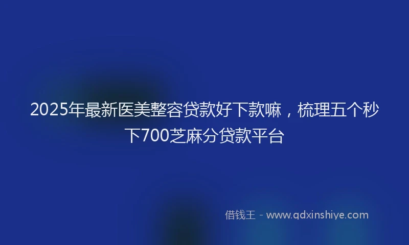 2025年最新医美整容贷款好下款嘛，梳理五个秒下700芝麻分贷款平台