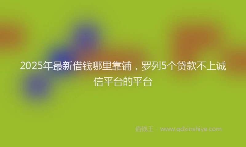 2025年最新借钱哪里靠铺，罗列5个贷款不上诚信平台的平台