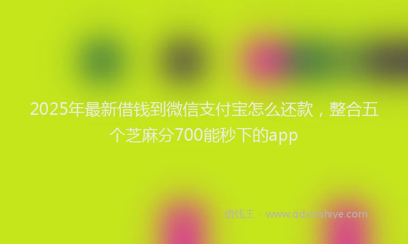 2025年最新借钱到微信支付宝怎么还款，整合五个芝麻分700能秒下的app