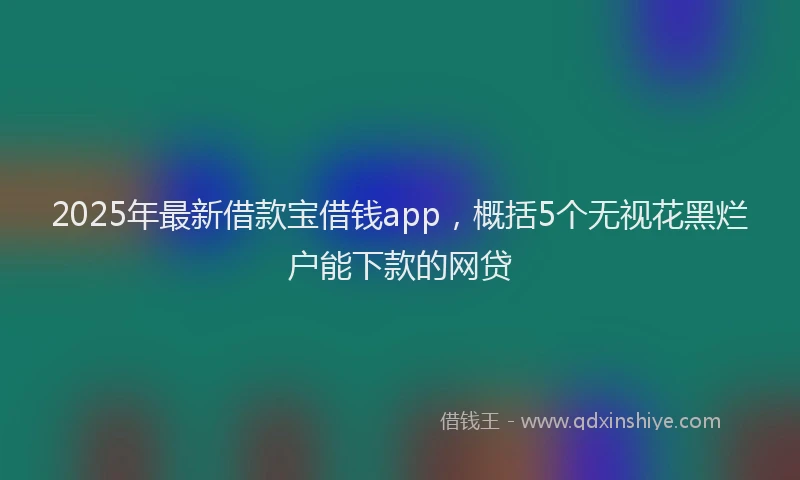2025年最新借款宝借钱app，概括5个无视花黑烂户能下款的网贷