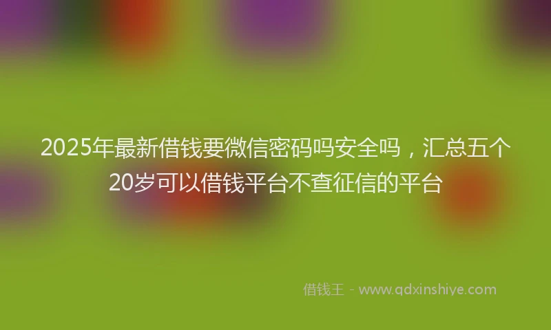 2025年最新借钱要微信密码吗安全吗，汇总五个20岁可以借钱平台不查征信的平台