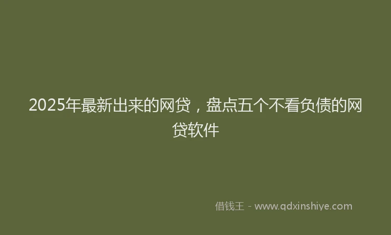 2025年最新出来的网贷，盘点五个不看负债的网贷软件