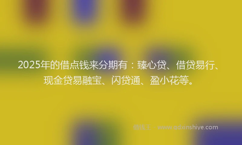 2025年的借点钱来分期有：臻心贷、借贷易行、现金贷易融宝、闪贷通、盈小花等。