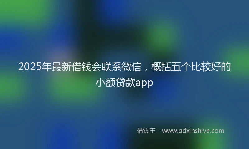 2025年最新借钱会联系微信，概括五个比较好的小额贷款app
