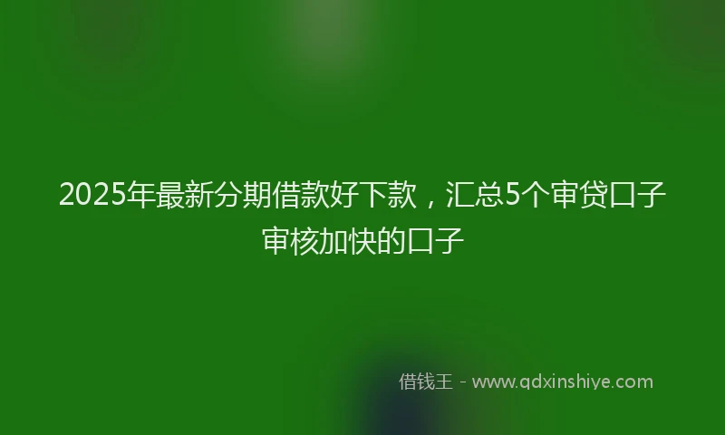 2025年最新分期借款好下款，汇总5个审贷口子审核加快的口子