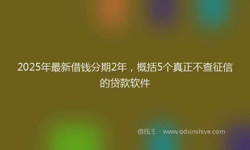 2025年最新借钱分期2年，概括5个真正不查征信的贷款软件