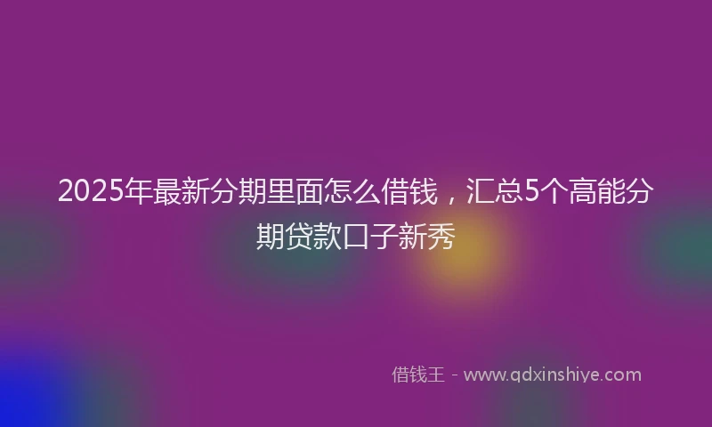 2025年最新分期里面怎么借钱，汇总5个高能分期贷款口子新秀