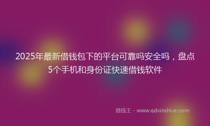2025年最新借钱包下的平台可靠吗安全吗，盘点5个手机和身份证快速借钱软件