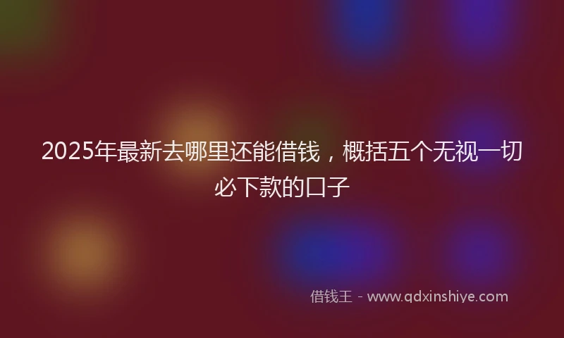 2025年最新去哪里还能借钱，概括五个无视一切必下款的口子