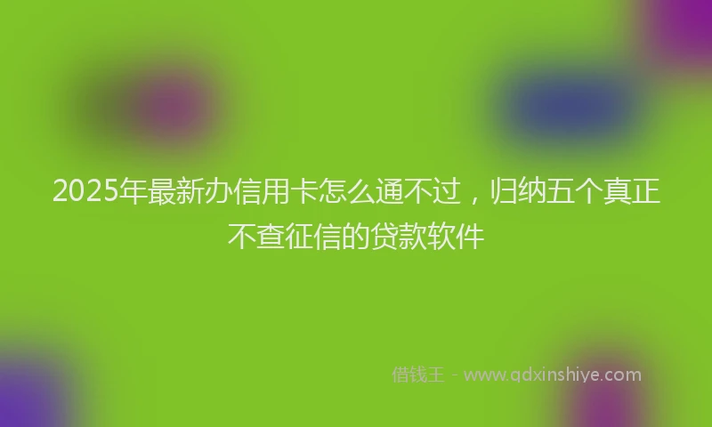 2025年最新办信用卡怎么通不过，归纳五个真正不查征信的贷款软件
