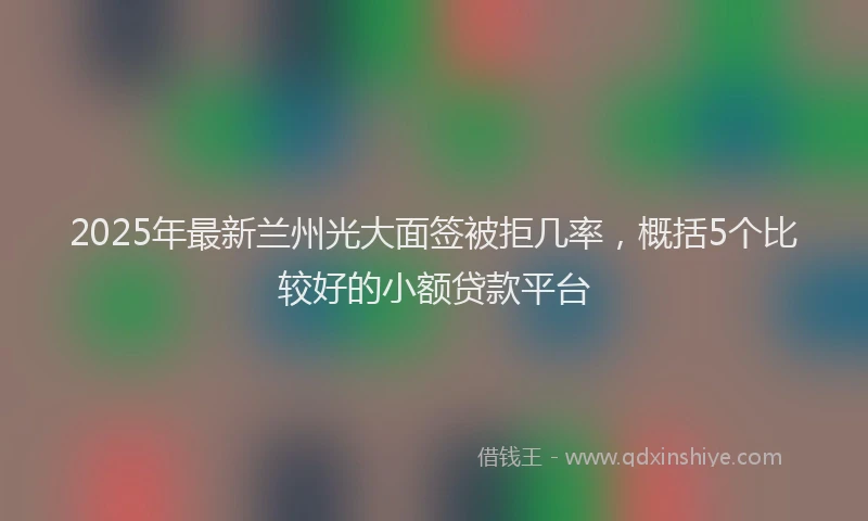 2025年最新兰州光大面签被拒几率，概括5个比较好的小额贷款平台