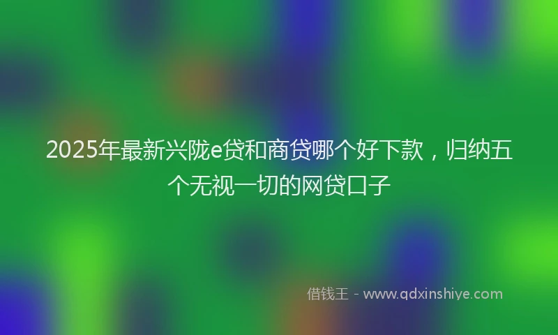2025年最新兴陇e贷和商贷哪个好下款，归纳五个无视一切的网贷口子